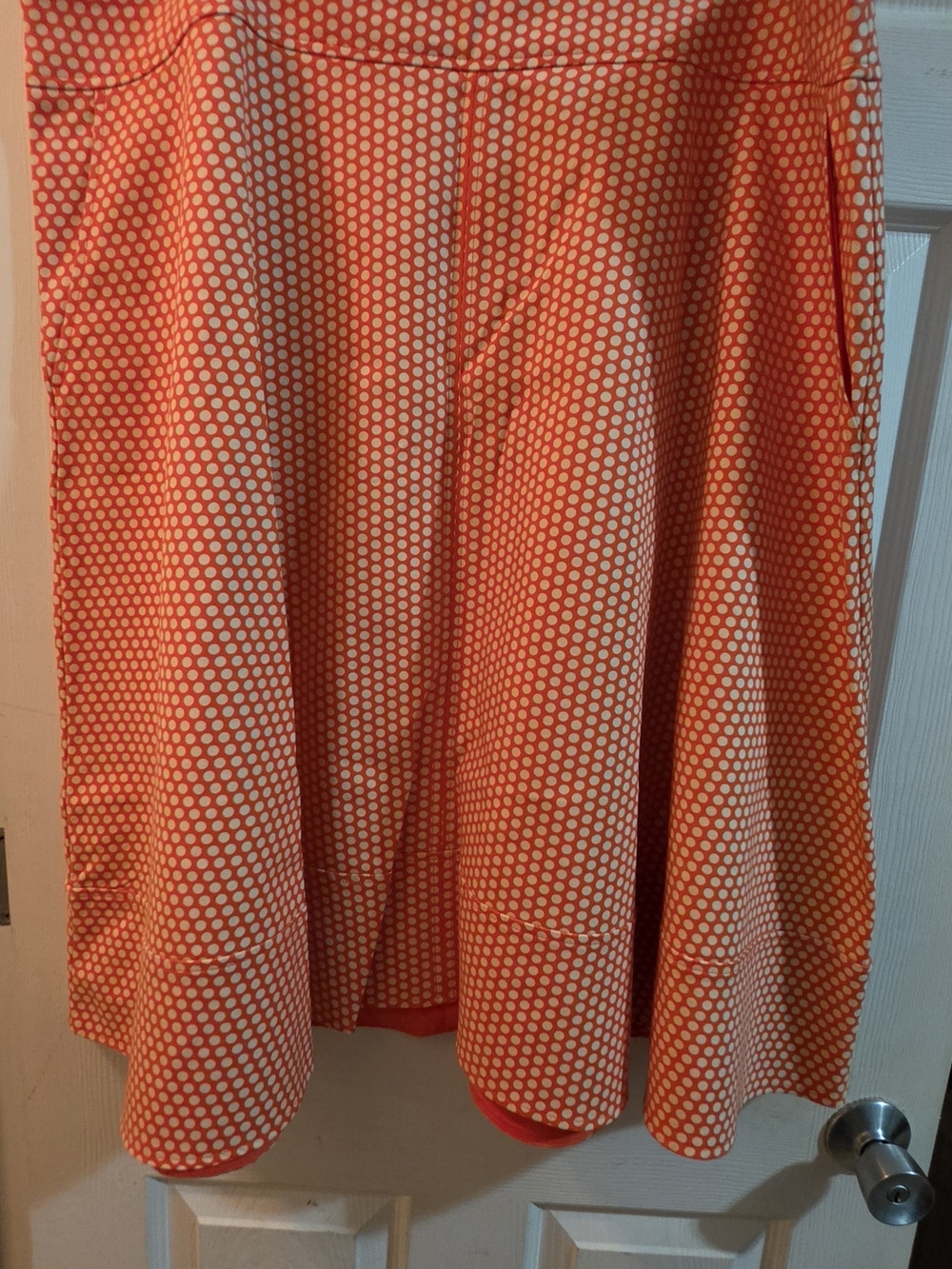 Lane Bryant Coral and White Polka Dot Circle Skirt